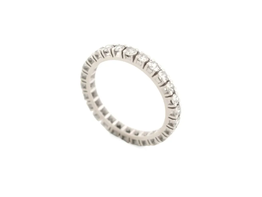 Сватбена халка американски - Халка с паве 26 диаманта 1,1 ct от 18K бяло злато