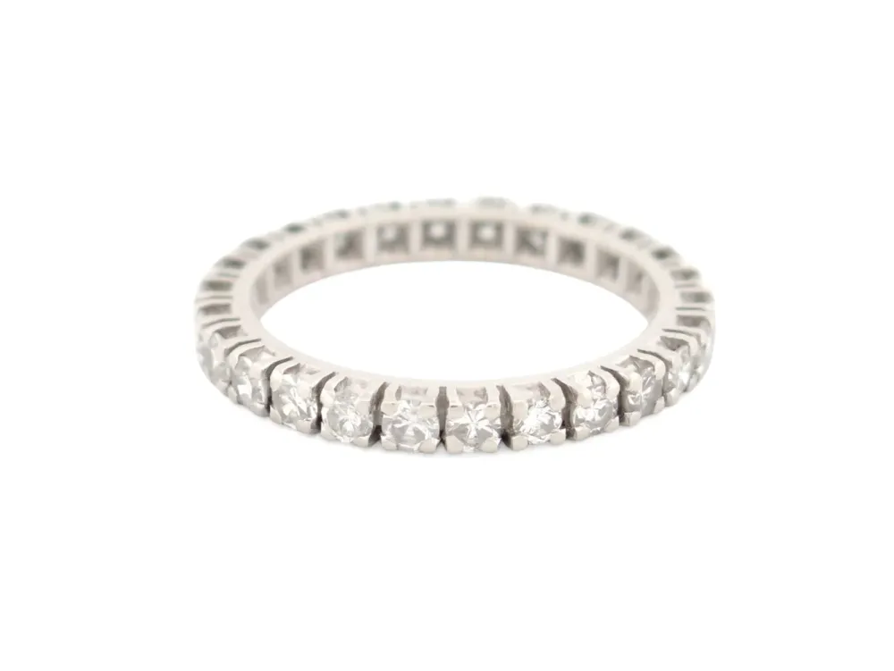 Сватбена халка американски - Халка с паве 26 диаманта 1,1 ct от 18K бяло злато