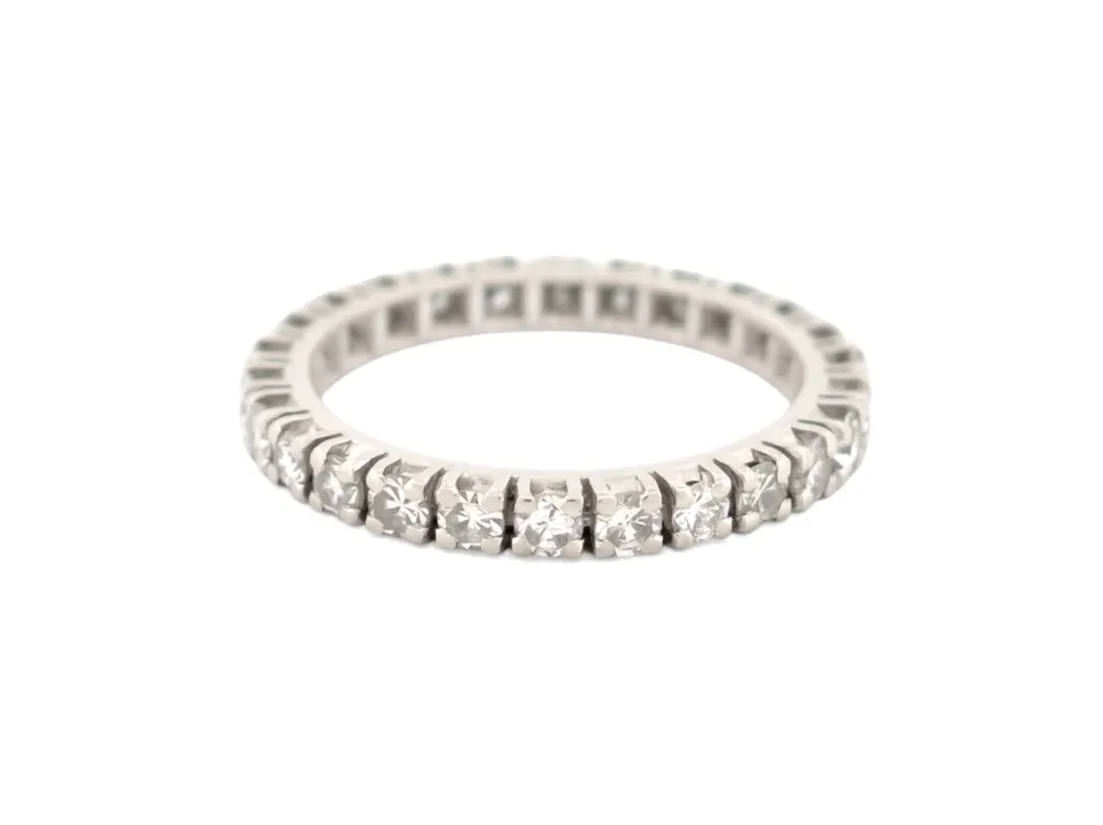 Сватбена халка американски - Халка с паве 26 диаманта 1,1 ct от 18K бяло злато