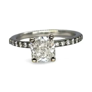 Солитер - Пръстен от бяло злато 18K и диаманти 1,3 ct