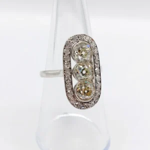 Маркизен пръстен арт деко Платина 2,25 карата диамант със стара шлифовка (около 1910 г.)