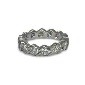 Сватбена халка Пълен кръг злато и диаманти 2.38 ct