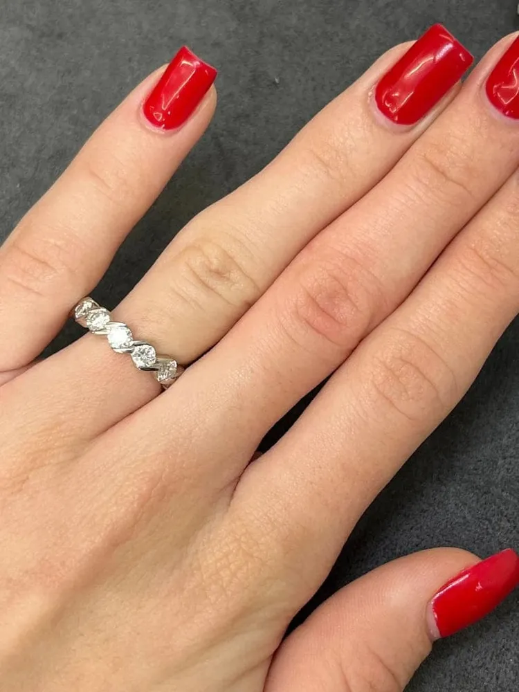 Сватбена халка Пълен кръг злато и диаманти 2.38 ct