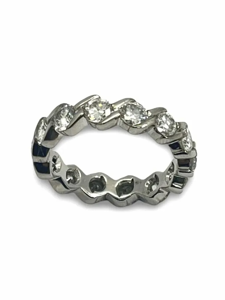 Сватбена халка Пълен кръг злато и диаманти 2.38 ct