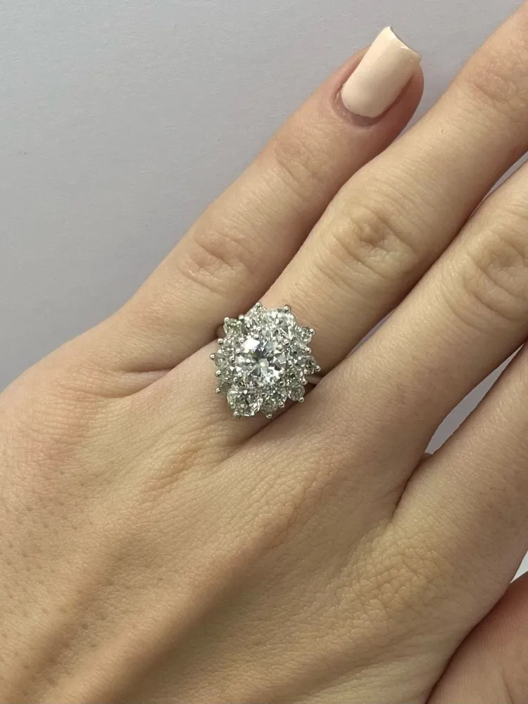 Старинен пръстен от злато и диамант 3.30 ct