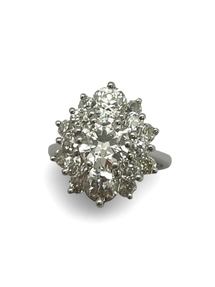 Старинен пръстен от злато и диамант 3.30 ct