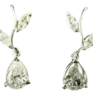 Обеци от бяло злато 18 карата с диаманти 3,40 ct