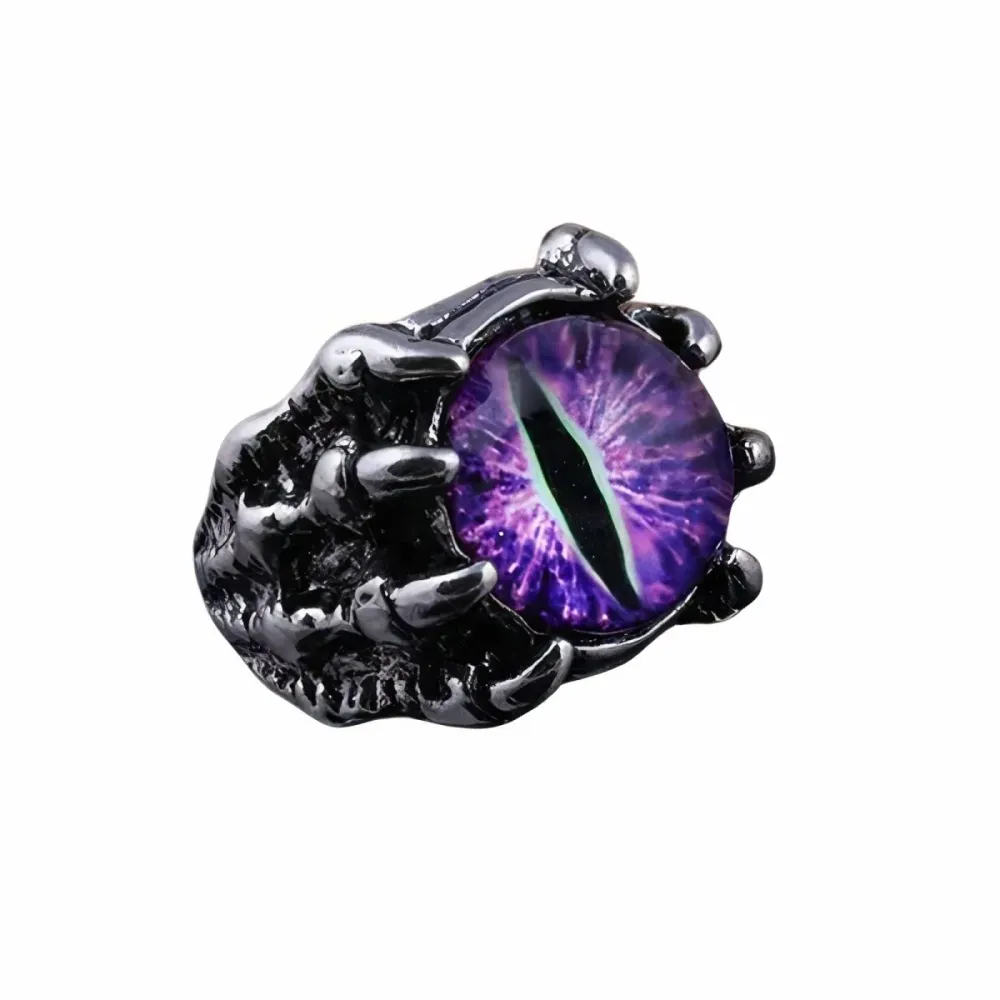 Готически пръстен Демон с лилав камък
