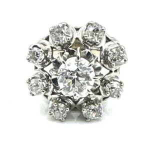 Пръстен топка от 18-каратово злато и диаманти 3,75 ct