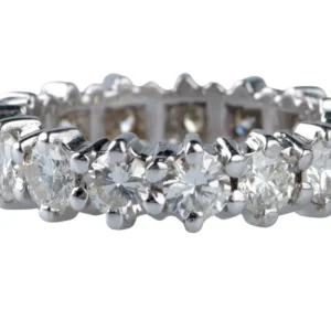 Пръстен Сватбена халка Диамант 18 карата Бяло злато 4.20 ct