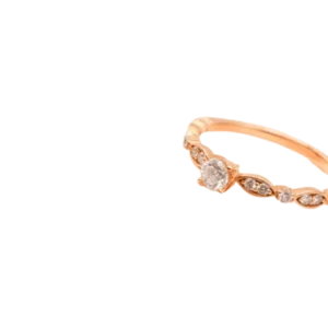 Пръстен Солитер от розово злато 750 с диаманти 0,10 ct