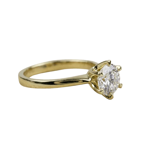 Пръстен Солитер - 750 жълто злато и диамант 1,014 ct