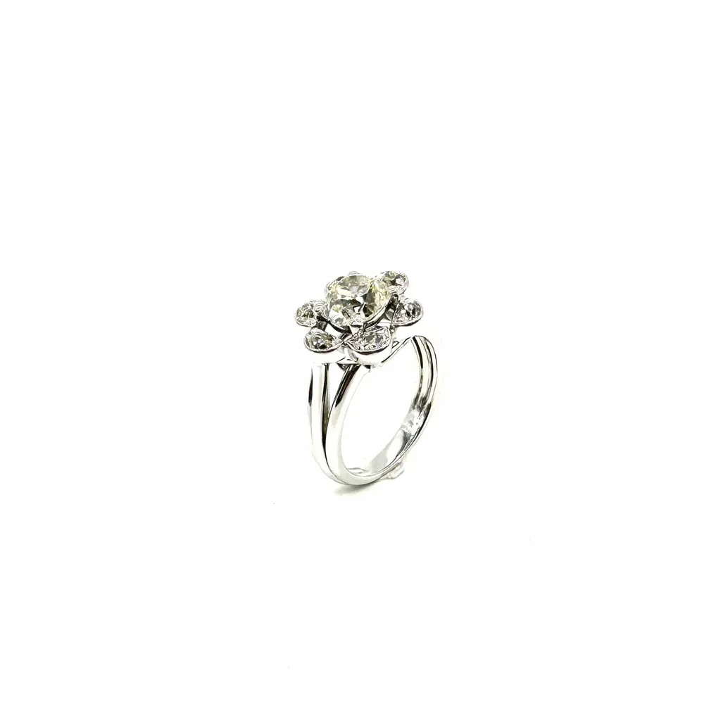 Пръстен от 750 бяло злато и диаманти