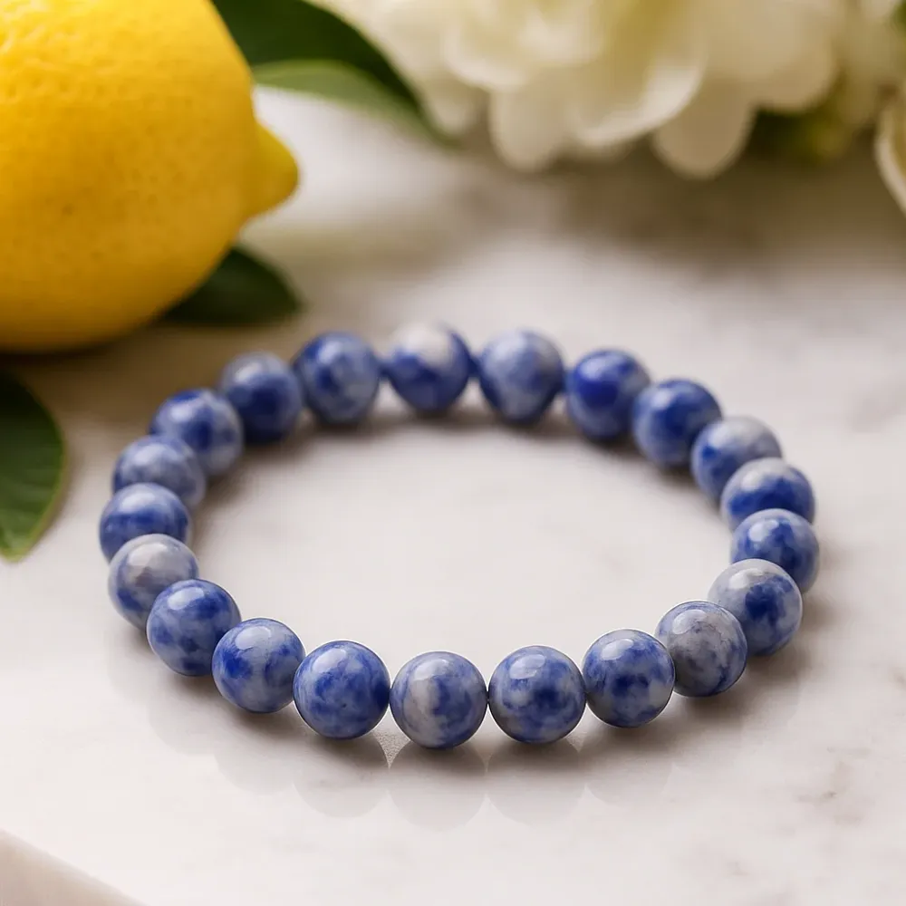 Гривна с еластични мъниста от содалит, 8mm