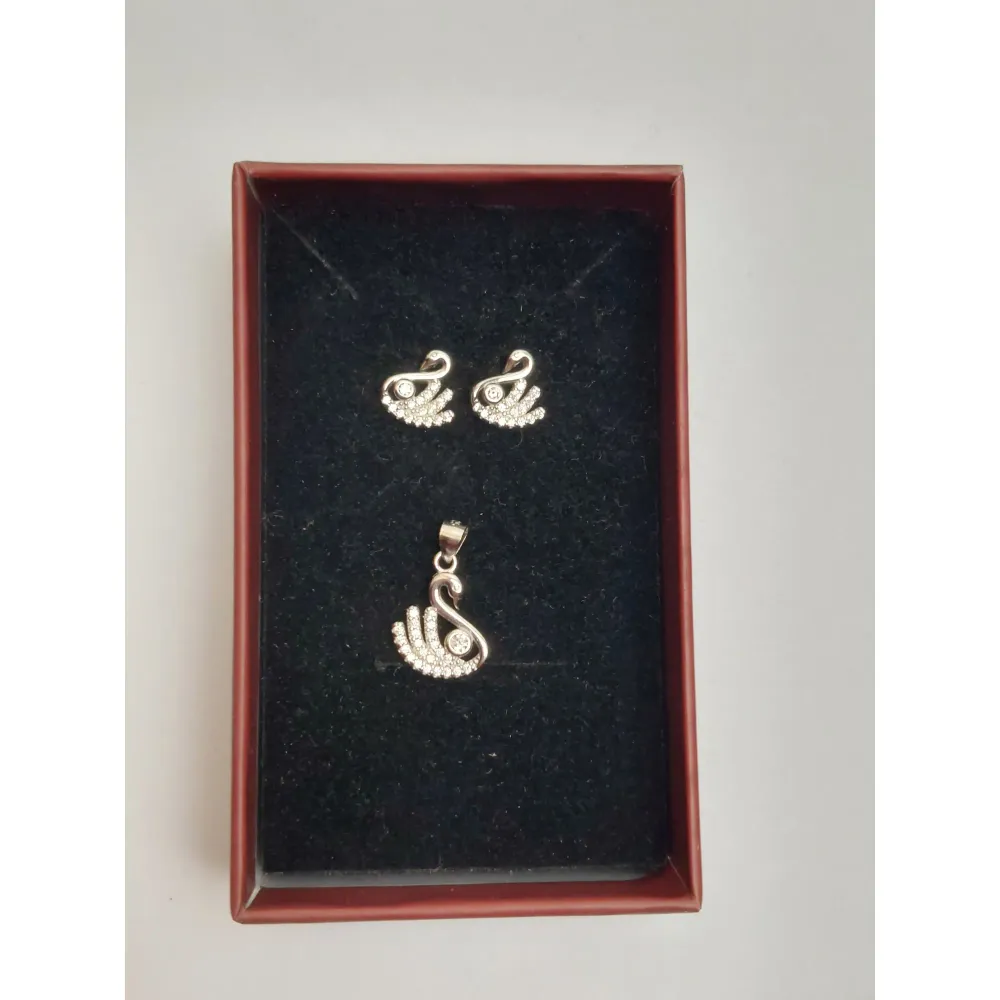 Сребърен лебед 925 с цирконий, Jolie Silver, 2.7G