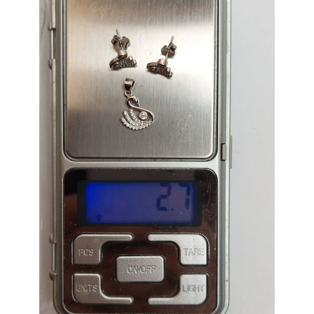 Сребърен лебед 925 с цирконий, Jolie Silver, 2.7G