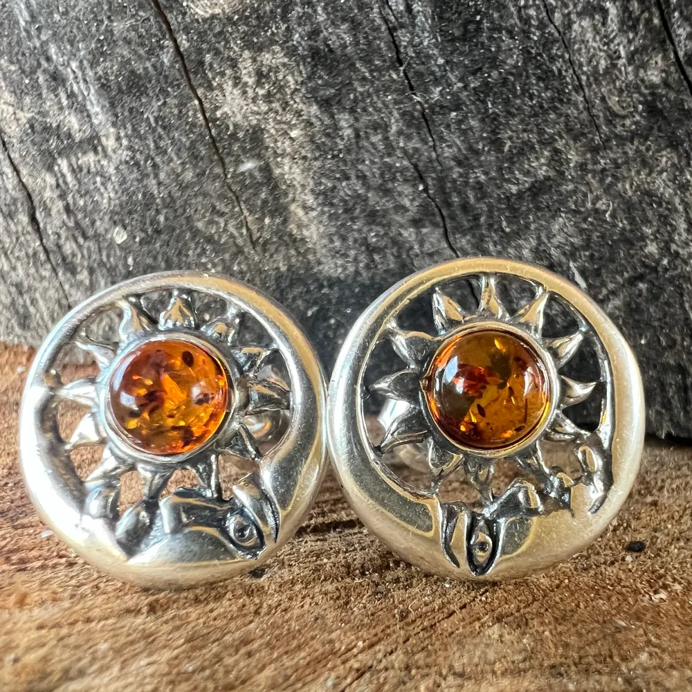 Сребърни обеци с кехлибар Amber23