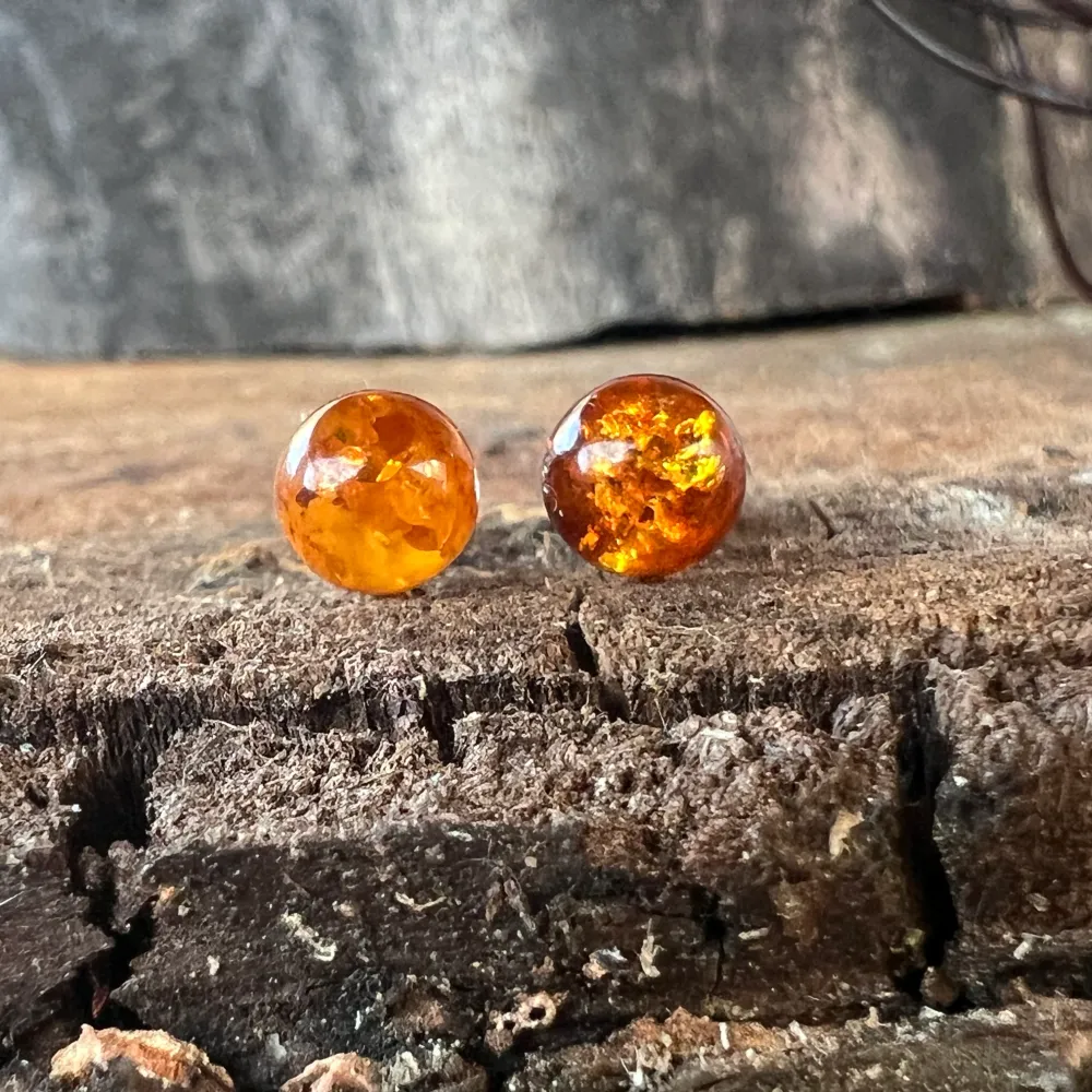 Сребърни обеци с кехлибар Amber25