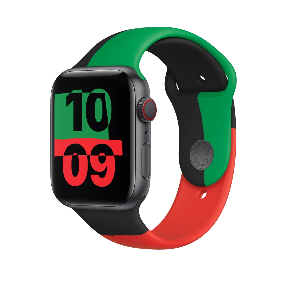 Каишка от Apple - 44 мм Black Unity Sport Band - S/M