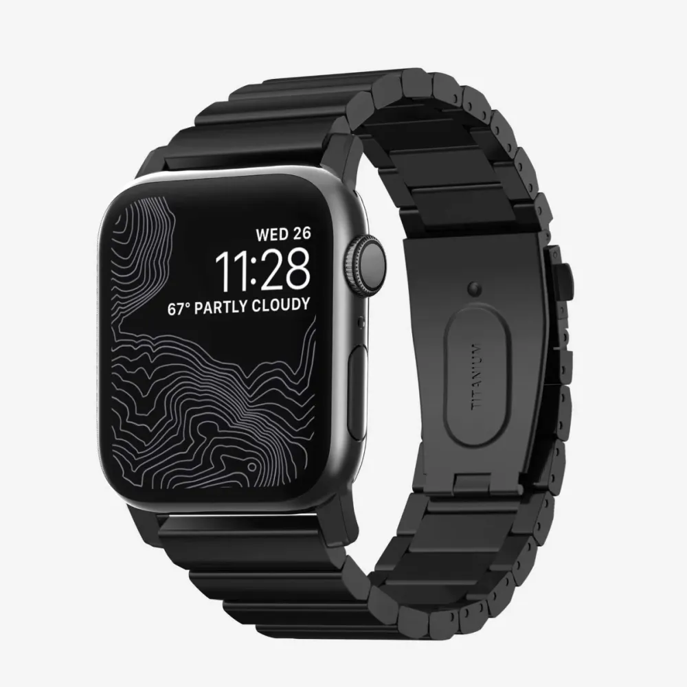 Каишка за Apple Watch Nomad Titanium Band Black, 44/42 мм