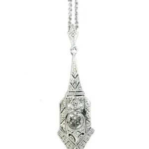 Висулка Art Deco бяло злато диаманти