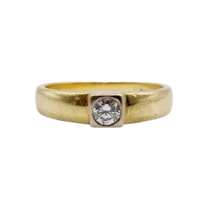 Пръстен Печатен пръстен Art Deco от 18k жълто злато и диамант