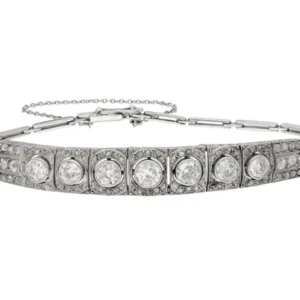 Гривна Art Deco от бяло злато 585, инкрустирана с диаманти ок. 2,50 ct