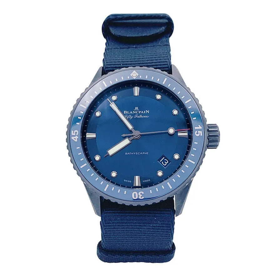 Часовник за гмуркане Blancpain, "Fifty Fathoms Bathyscaphe", керамика.