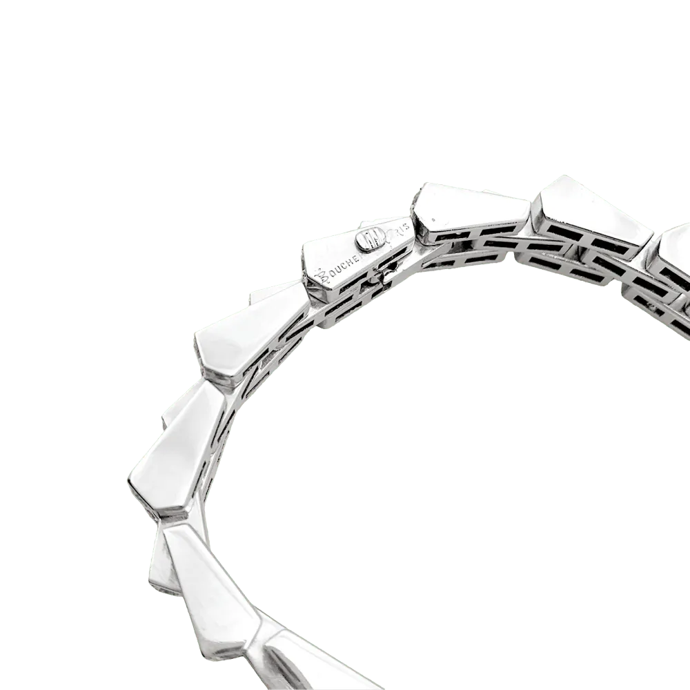 Винтидж гривна Boucheron, "Къща", Платина, диаманти.
