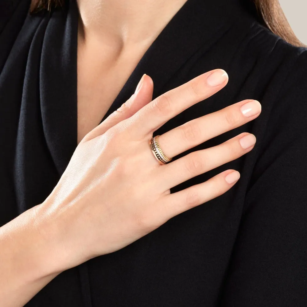 Boucheron - Пръстен Quatre от три вида злато с PVD покритие и диаманти