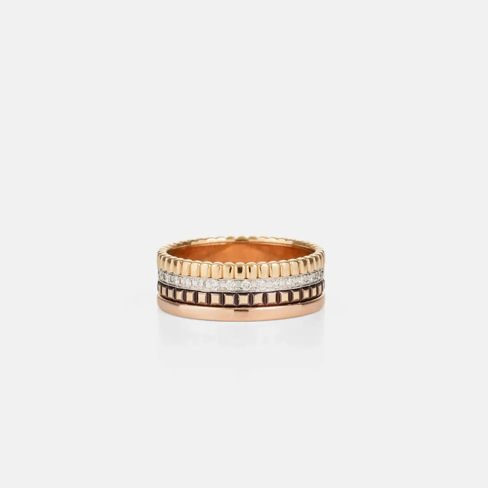 Boucheron - Пръстен Quatre от три вида злато с PVD покритие и диаманти