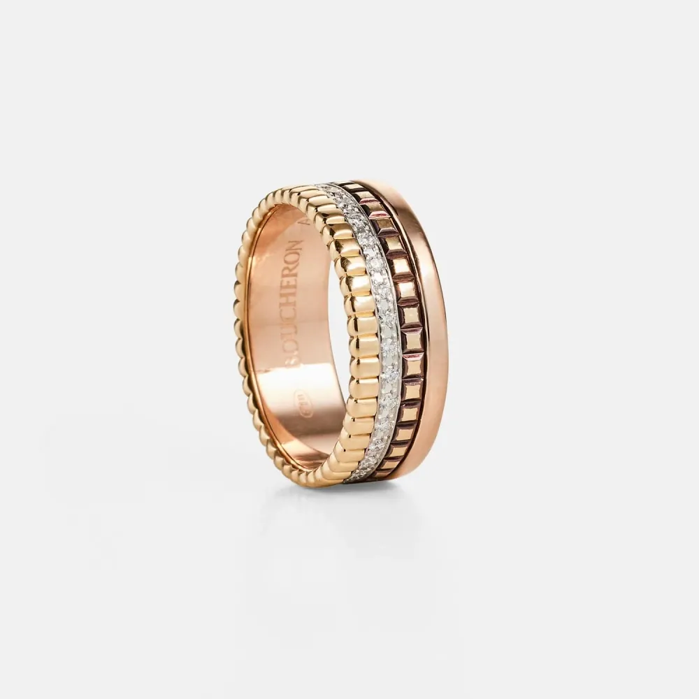 Boucheron - Пръстен Quatre от три вида злато с PVD покритие и диаманти