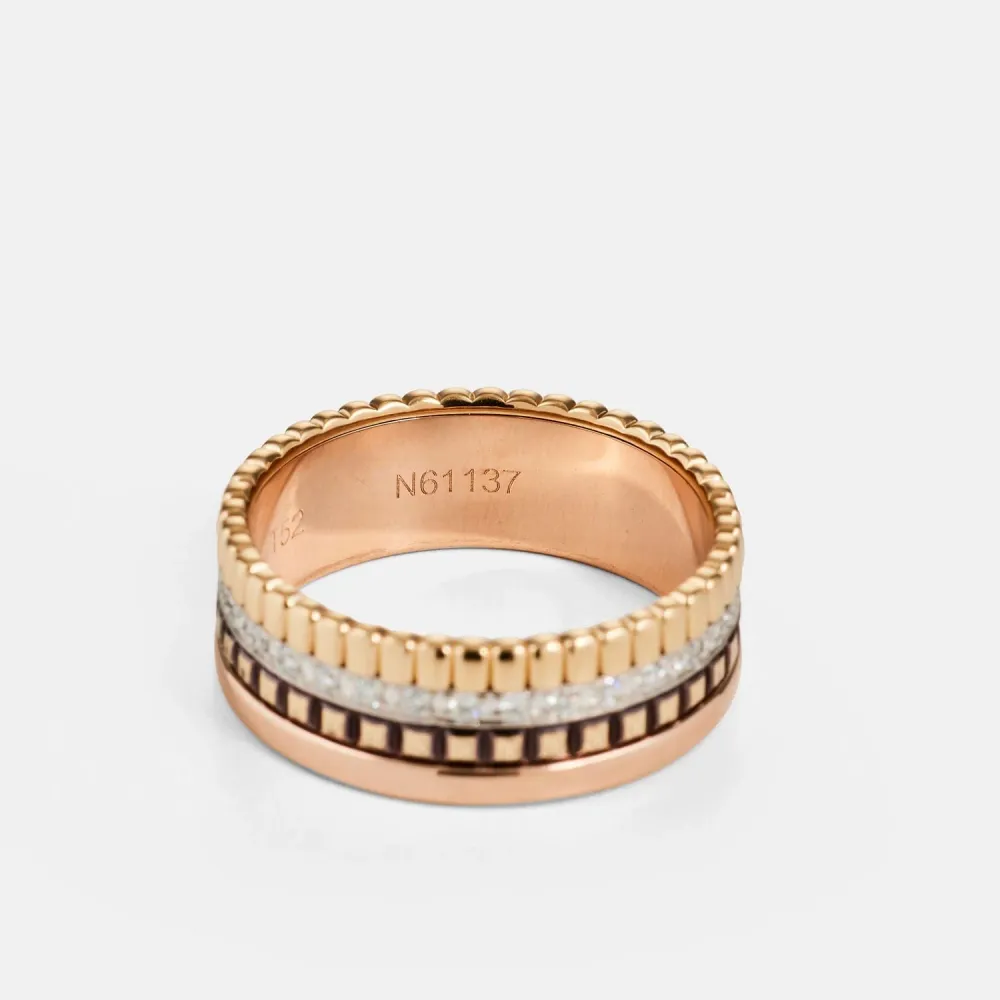 Boucheron - Пръстен Quatre от три вида злато с PVD покритие и диаманти