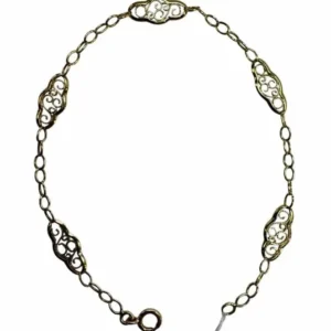 Bracelet ancien en or jaune 750/1000 maille filigrane