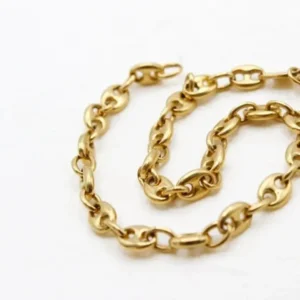 Bracelet maille grain de café en or jaune 18 carats