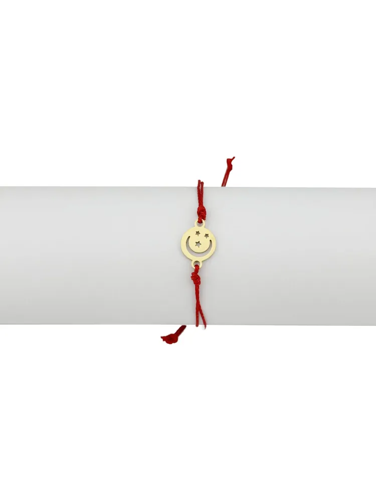 Bratara Martisor pentru Dama, Jolie, Model Luna cu Stele, Set 12 bucati, Pandativ din Inox Auriu, Snur Ajustabil Impletit,...