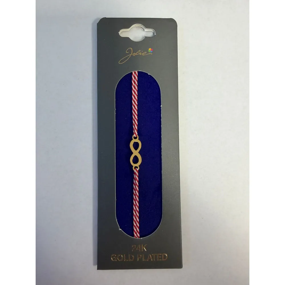 Bratara Placata cu Aur 24k, Snur Rosu, Model 11