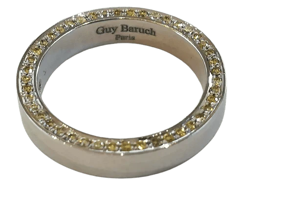 Пръстен Платина с бели и Fancy Yellow диаманти - Maison Guy Baruch
