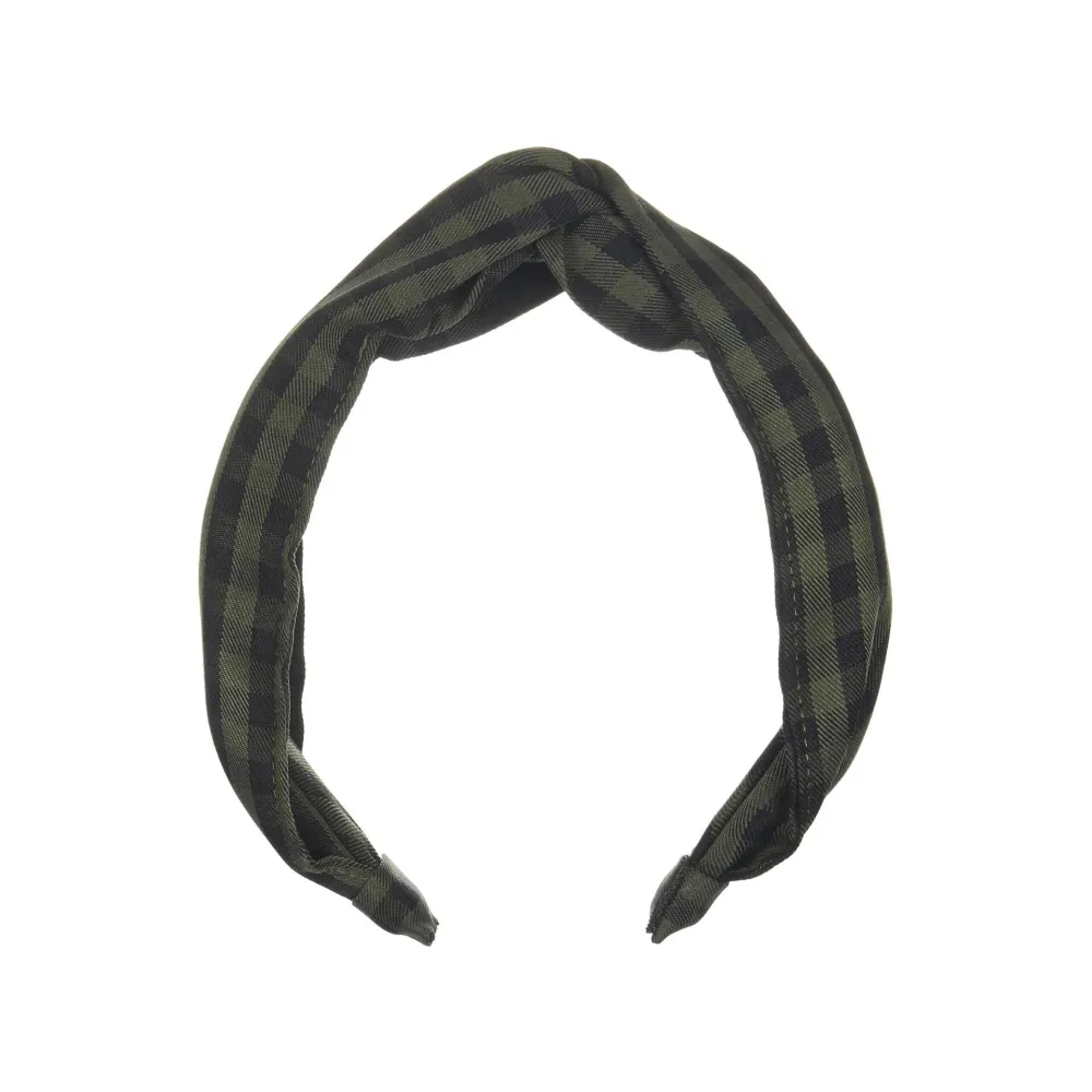 Диадема Forest green gingham wide