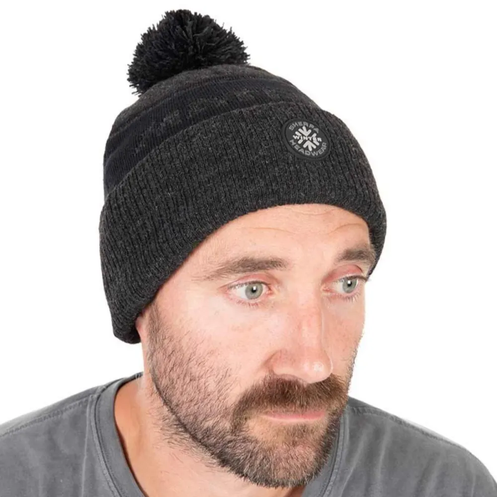 GREY SHERPA BOBBLE HAT - π