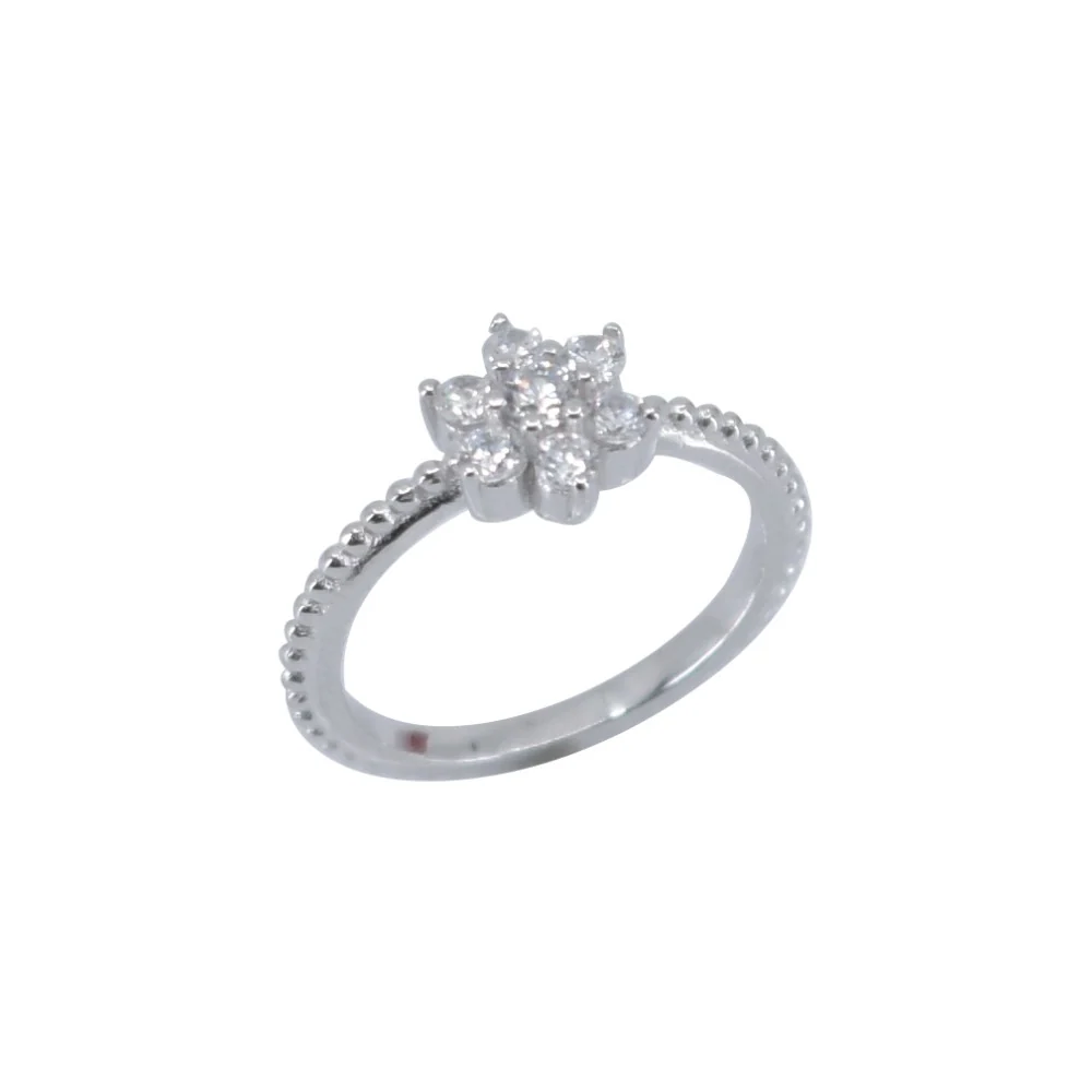Inel Argint 925 Floare cu Zirconii, Marime 54