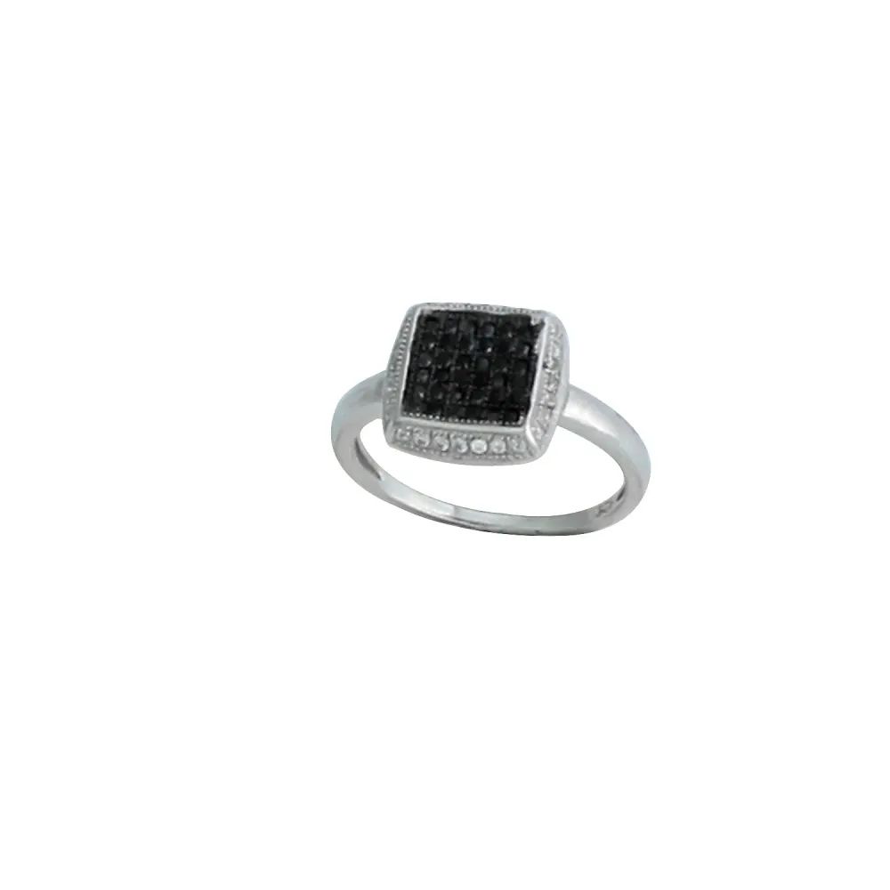 Inel de dama din Argint 925 cu model patrat si zirconii, marimea 54