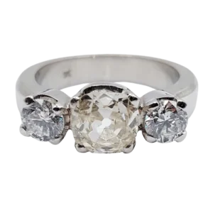 Пръстен jonc Art Deco от Платина и диаманти (1,30 ct + 0,90 ct)
