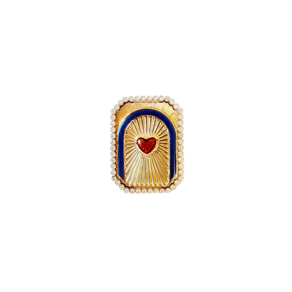 Marie Lichtenberg - Пръстен Heart Mini Scap от 18-каратово жълто злато и диаманти