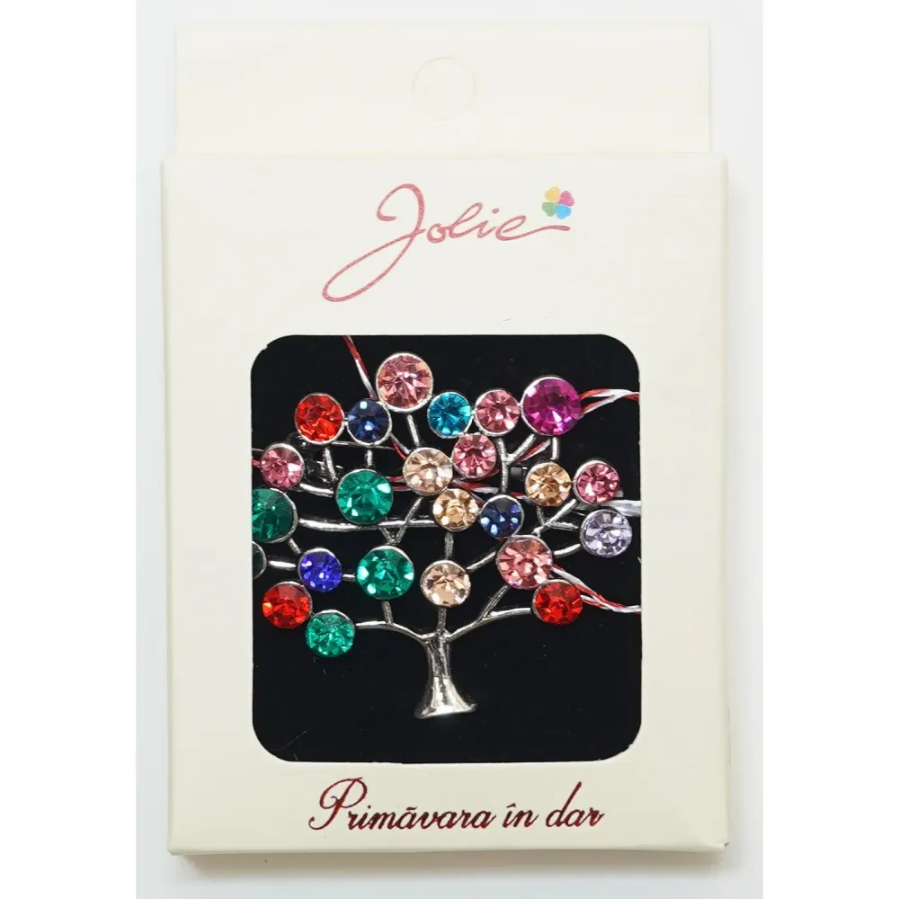 Martisor Brosa Medie, Multicolora, Dimensiune Brosa Aprox 5 cm, Material Metal, Model 11