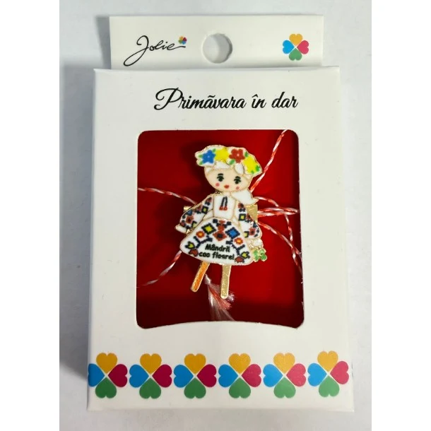 Martisor Brosa Mica Cutie, Dimensiune Brosa 2.5-3 cm, Material Metal, Model 1