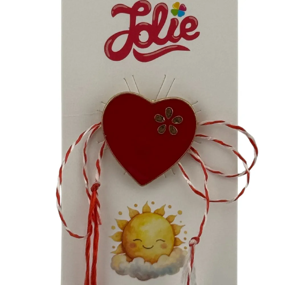 Martisor pentru copii, Jolie, Material Metal, Ambalaj Carton cu Design, Dimensiune Brosa Aproximativ 2x2 cm, Multicolor, M...