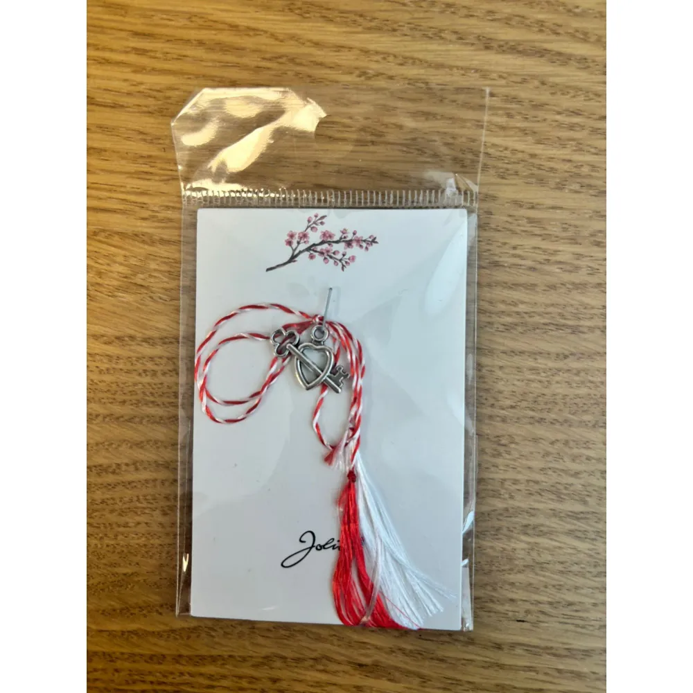 Martisor Traditional, Jolie, Model Inima, Argintiu