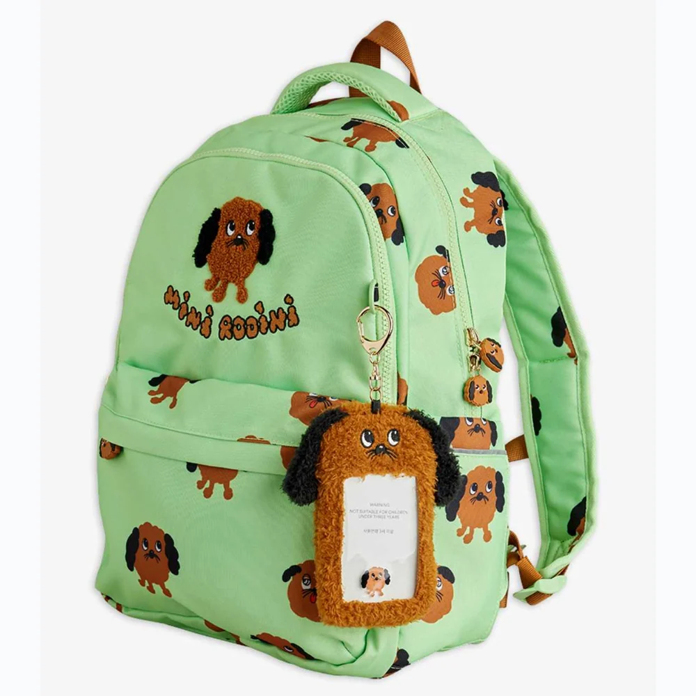 Mini Rodini Детска раница Doggies aop green