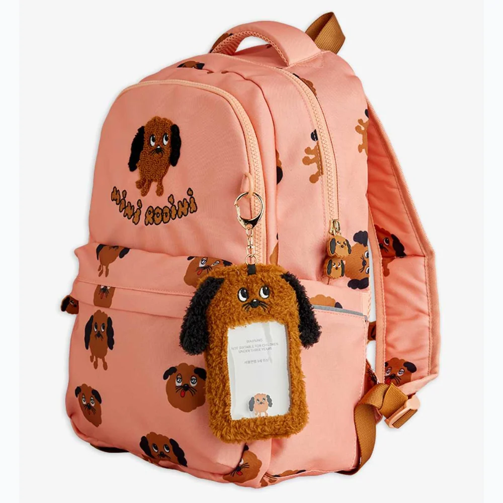 Mini Rodini Детска раница Doggies aop Pink